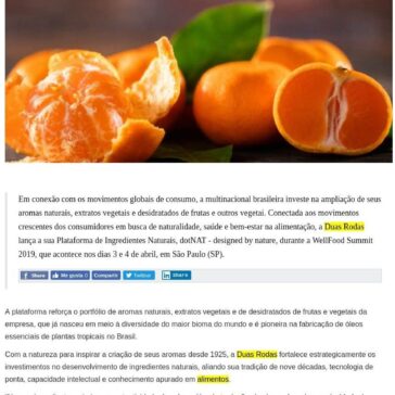 Duas Rodas lança a sua Plataforma de Ingredientes Naturais, dotNAT Ingredientes – Latam News