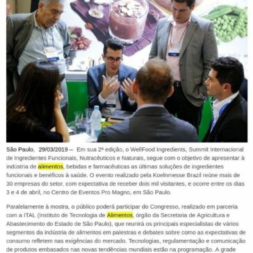2ª edição do Wellfood Ingredients traz as mais recentes soluções para a indústria de alimentos e bebidas funcionais e saudáveis – Jornal Metrópole