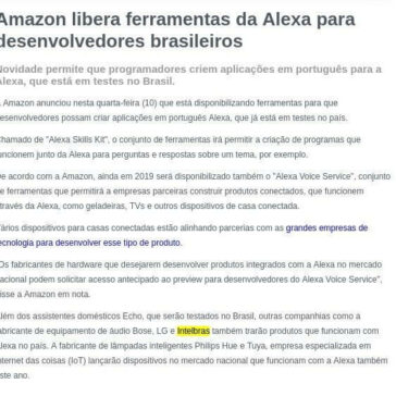 Amazon libera ferramentas da Alexa para desenvolvedores brasileiros- Antonio Viana OnLine