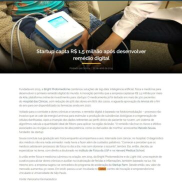 Startup capta R$ 1,5 milhão após desenvolver remédio digital- Assistência Farmacêutica Avançada