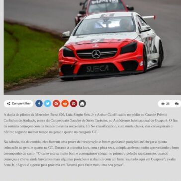 Super Turismo – CGST: Sena e Caleffi conquistam pódio no GP Carlinhos de Andrade- Velocidade no Sangue