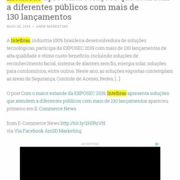 Com o maior estande da EXPOSEC 2019, Intelbras apresenta soluções que atendem a diferentes públicos com mais de 130 lançamentos -AM3D Marketing