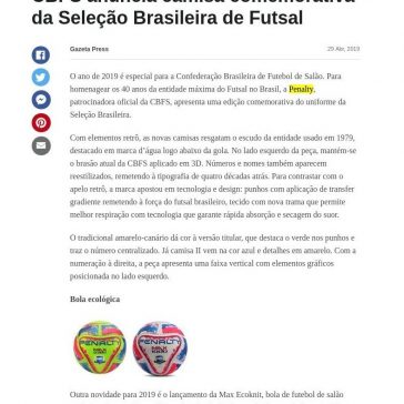 CBFS anuncia camisa comemorativa da Seleção Brasileira de Futsal -ESPN Brasil