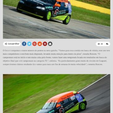 Super Turismo – A dupla caxiense Maicon Roncen e Luiz Sergio Sena Jr sobe a serra em direção de Guaporé para disputar o Campeonato Gaúcho de Super Turismo n -Velocidade no Sangue