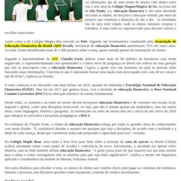 Educação financeira em escolas do País avança 72% em cinco anos- UGT