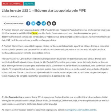 Libbs investe US$ 1 milhão em startup apoiada pelo PIPE- Panorama Farmacêutico