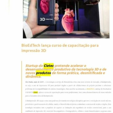 BioEdTech lança curso de capacitação para impressão 3D -MTI Tecnologia