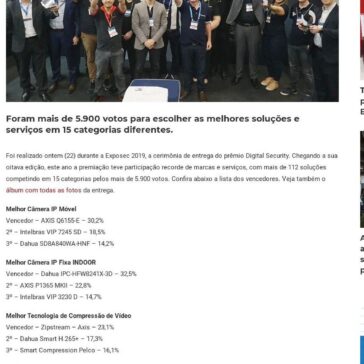 Vencedores do prêmio Digital Security 2019- Digital Security