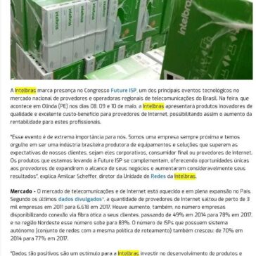 Intelbras apresenta soluções completas para provedores na Future ISP- Blog do Moreira