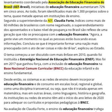 Educação financeira em escolas do País avança 72% em cinco anos- SOS Consumidor
