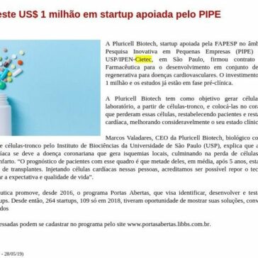 Libbs investe US$ 1 milhão em startup apoiada pelo PIPE- Protec