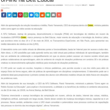 NTU Software lança laboratório de robótica on-line na Bett Educar -SEGS
