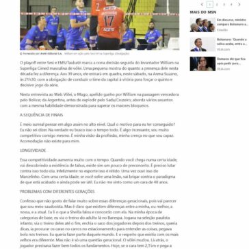 William, 39, joga a nona final seguida de Superliga. E não pensa em parar -MSN Brasil