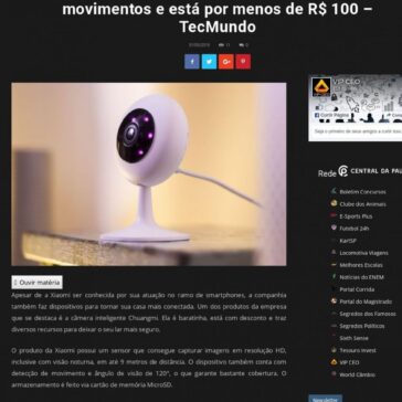 Câmera de segurança da Xiaomi detecta movimentos e está por menos de R$ 100 – Vip Ceo