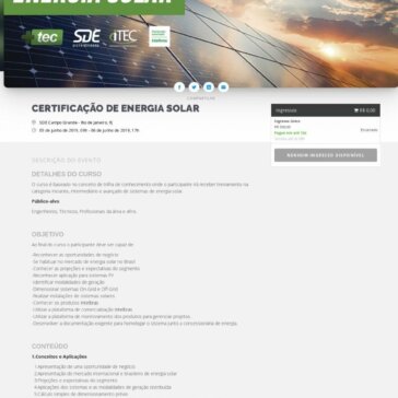 CERTIFICAÇÃO DE ENERGIA SOLAR- Sympla
