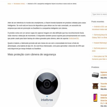 Android e iOS: campainha inteligente Xiaomi reconhece rostos está em oferta- Infotec Computadores