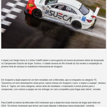 CGST: Sena/Caleffi buscam vitória em Guaporé- Velocidade Total