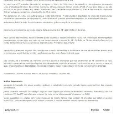 Reforma da Previdência Recebeu 277 Emendas e Dois Substitutivos -Anasps