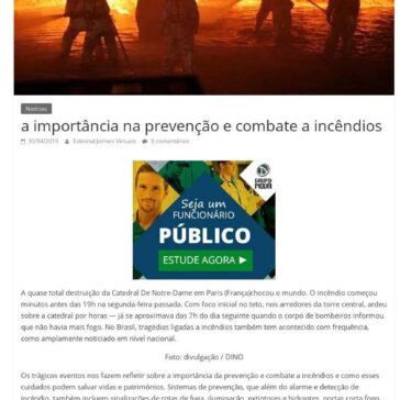 a importância na prevenção e combate a incêndios- Jornais Virtuais