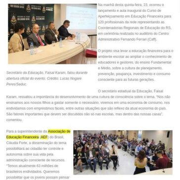 Seduc dá início ao Curso de Aperfeiçoamento em Educação Financeira- Jornal RS