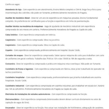 Confira as vagas do Sine Pelotas para esta terça-feira -Diário Popular