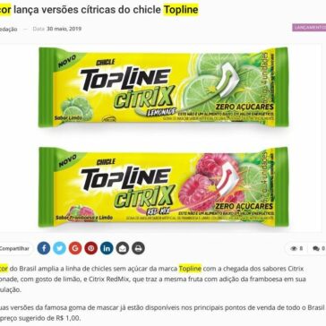 Arcor lança versões cítricas do chicle Topline