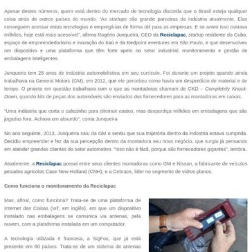 Startup monitora embalagens em tempo real e faz gigantes como GM e CNH economizarem milhões -Associação Brasileira de Embalagem