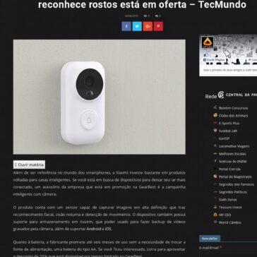 Android e iOS: campainha inteligente Xiaomi reconhece rostos está em oferta – Vip Ceo