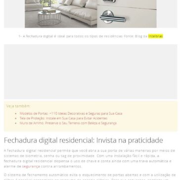 Fechadura Digital: Conforto e Praticidade para Abrir as Suas Portas- Viva Decora