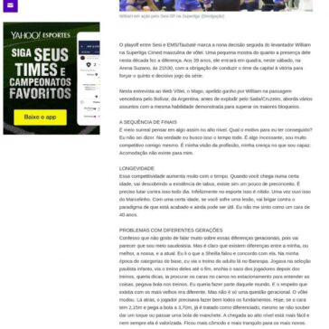 William, 39, joga a nona final seguida de Superliga. E não pensa em parar- Yahoo!