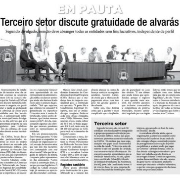 Terceiro setor discute gratuidade de alvarás- O Estado