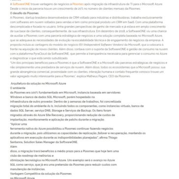 SoftwareONE traz vantagens de negócios para a Ploomes após migração da infraestrutura para o Microsoft Azure- JGC Tecnologia