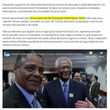 Frente defende manutenção da imunidade fiscal de entidades filantrópicas -Câmara dos deputados