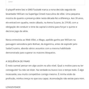 William, 39, joga a nona final seguida de Superliga. E não pensa em parar- R7 Esportes