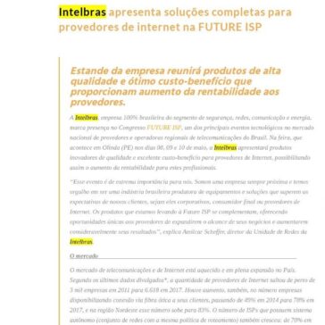 Intelbras apresenta soluções completas para provedores de internet na FUTURE ISP- MTI Tecnologia