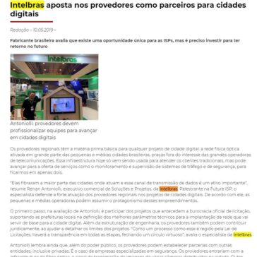 Intelbras aposta nos provedores como parceiros para cidades digitais- InfraRoi