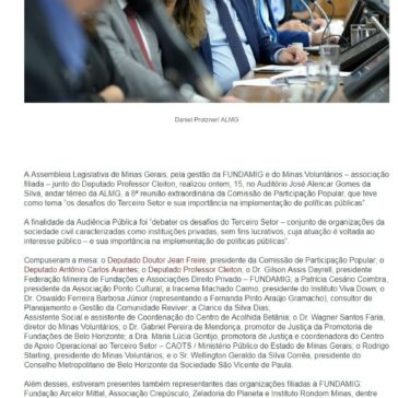 Comissão de participação popular debate os desafios do Terceiro Setor -Fundamig