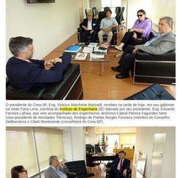 Lideranças do Instituto de Engenharia visitam Crea-SP -CREA-SP
