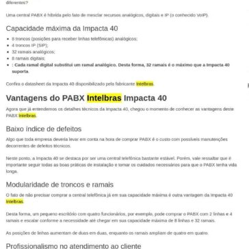 Impacta 40: entenda as vantagens e desvantagens deste PABX Intelbras- Eletricista Florianópolis