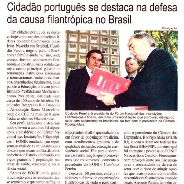 Cidadão português de destaca na defesa da causa filantrópica no Brasil-Jornal Mundo Lusíada