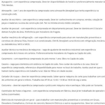 Confira as vagas do Sine Pelotas para esta terça-feira- Diário Popular