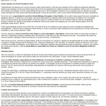 Atestado médico falso rende demissão por justa causa- Previdência Total