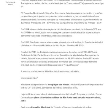 O plano cicloviário de SP, a integração dos modos e a autoridade metropolitana -Ferroviando