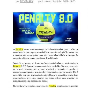 Penalty leva tecnologia de termofusão para bolas de vÒlei- Propmark