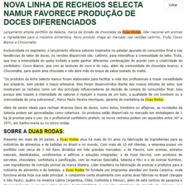 Nova linha de recheios selecta Namur favorece produção de doces diferenciados – Aditivos & Ingredientes