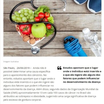 Estudos apontam relação entre o câncer e a alimentação- Barra Up