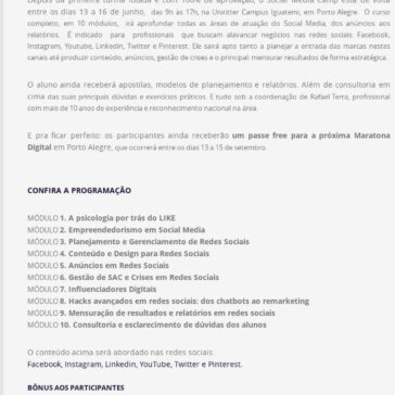 Social Media Camp: curso completo de redes sociais- Sympla