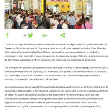 Segmentos de Segurança e mostrou as tendências com a Arena ABESE Conecte-se- Motor Senna