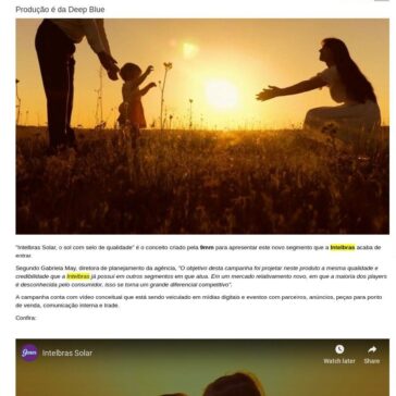 Campanha da 9mm lança a Intelbras no segmento da energia solar- Acontecendo Aqui