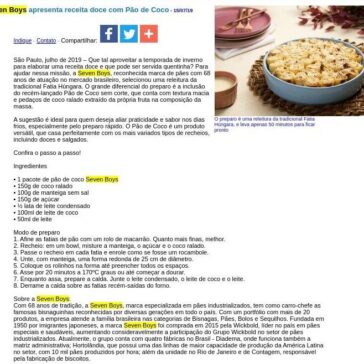 Seven Boys apresenta receita doce com Pão de Coco – JorNow